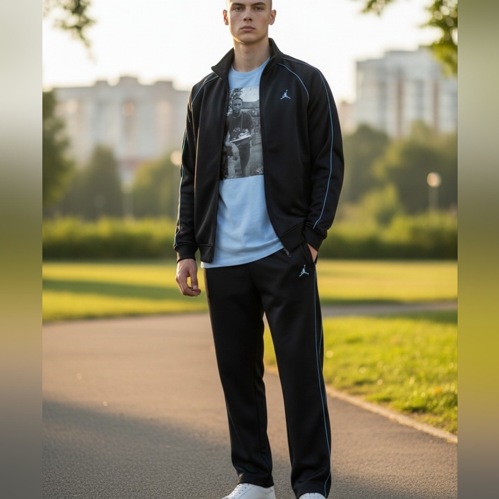 Jordan 20th Anniversary Tracksuit & Jordan Fadeaway Coast T Shirt Mens LG